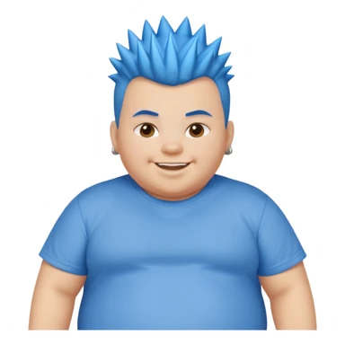 fat kid blue mohawk spiky hair sticker
