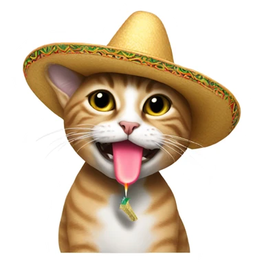Cat wearing a sombrero smoking a cigarette  sticker