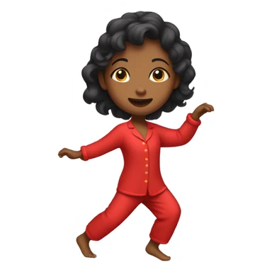 Girl dancing in red pajamas  sticker