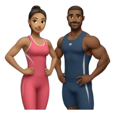 couple training together sticker