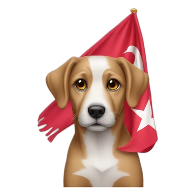 Un-chien-rose-avec-le-drapeau-de-la-Tunisie sticker