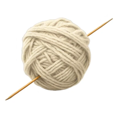 ball of yarn with two knitting needles sticker