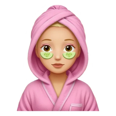 🧖‍♀️this with cucumber on her eyes at a spa and a pink robe sticker