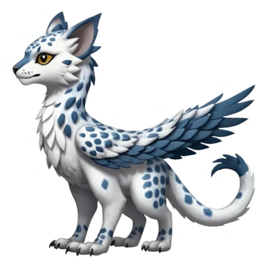 Trico-Snow-Leopard-Gryphon-Latias-Nargacuga-Silvally-fusion-creature (full body) sticker