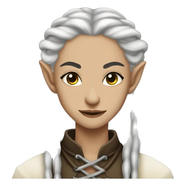 Cottage core dark elf with long braids sticker