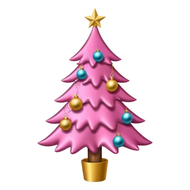 Pink Christmas tree sticker