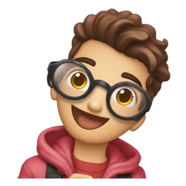 Quiero dos personas chocándose las manos, una de ellas Abraham Mateo y la otra que sea un chico. El estilo de la imagen quiero que sea como de Emoji de iPhone sticker