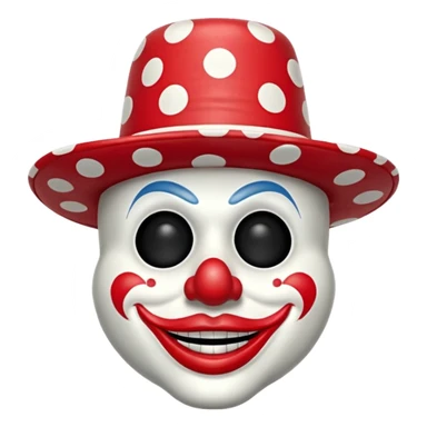 Máscara  blanca y sombrero de payaso sticker