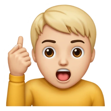 iphone emoji style with suprised eyes and open mouth and fist over mouth sticker