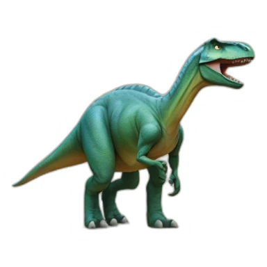 un dinosaur chevauchant un humain sticker