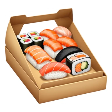 Sushi in takeout box sticker