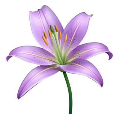 single Light Purple Lily, straight stem sticker