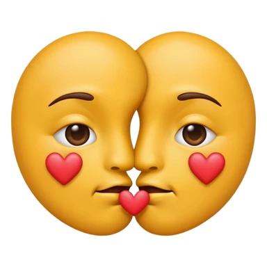 Kiss emoji with 2 peace signs sticker