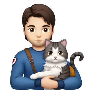 Bucky Barnes and alpine the cat sticker