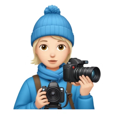 fotographer with winter clothes sticker