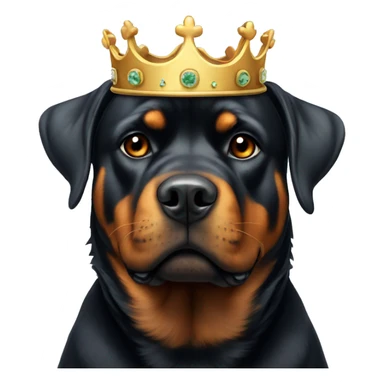 Rottweiler wearing crown sticker