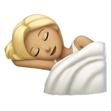Blonde girl sleeping in bed  sticker