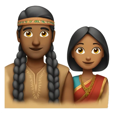 indian women with an indian man sticker