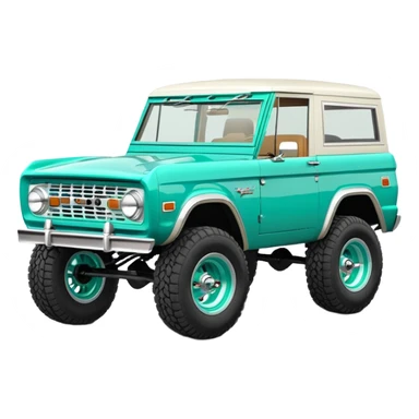 turquoise green classic ford bronco with ansen slot alminum wheels sticker