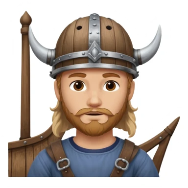 Young viking sailor on ship deck sticker
