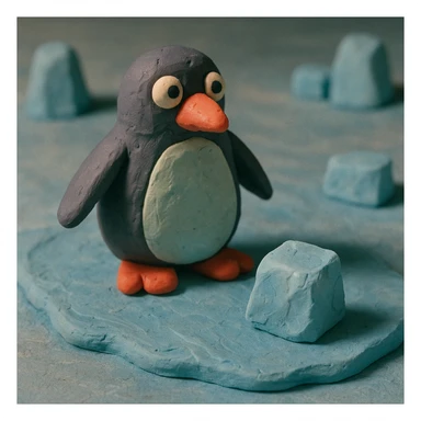 ice, claymation style sticker