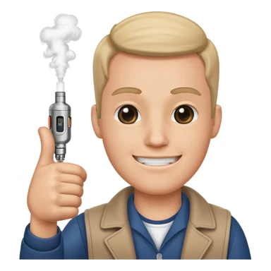 Thumbs up with a vape sticker