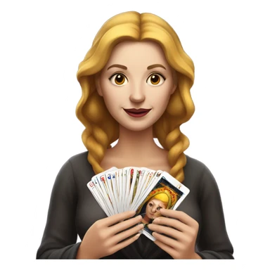 fortune teller white woman with cards sticker