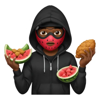 black guy, thug, ski mask, stealing, fried chicken and watermelon sticker
