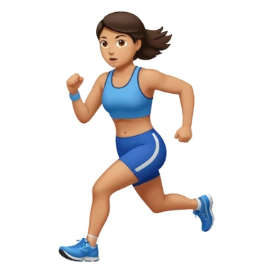 stocky brunette woman running sticker