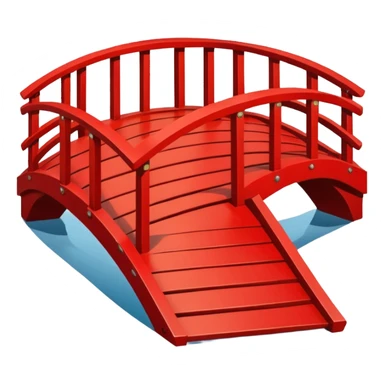 red Japanese wooden bridge sticker