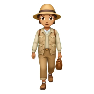 someone walking IN THE GARDEN on a path with flower and plants around him(keep the background) sticker