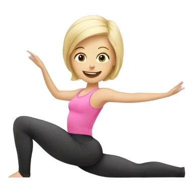Blonde girl in pink doing Pilates  sticker