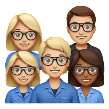 people with protective glasses sticker