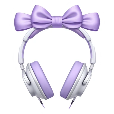 white headphones with lavender bows on the side sticker