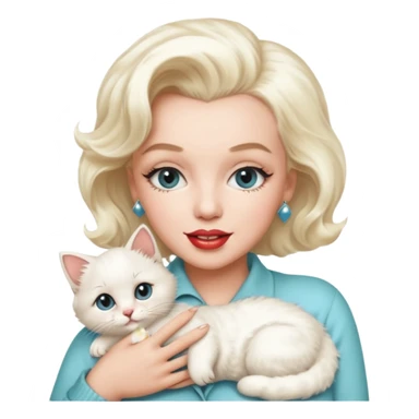 Marilyn Monroe, with cute cat sticker