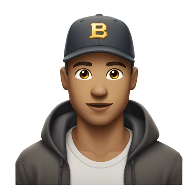 buff and handsome 24 year old man with brown eyes and light skin in a baseball hat outdoors sticker