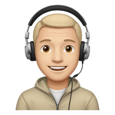 Happy man with headphones sticker