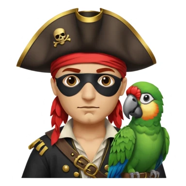 pirate with eye patch and parrot sticker