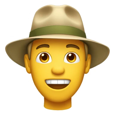 white guy in safari hat singing sticker