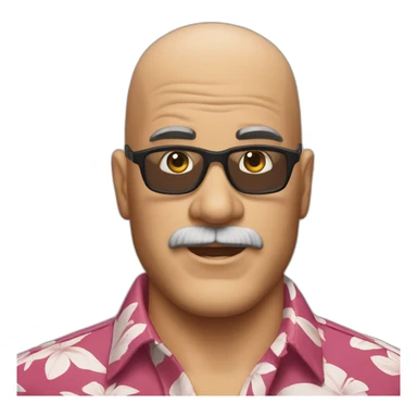 bald magnum pi no mustache hawaii sticker