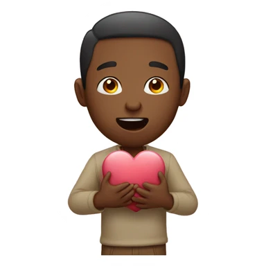 Guy holding a heart while giving kisses  sticker