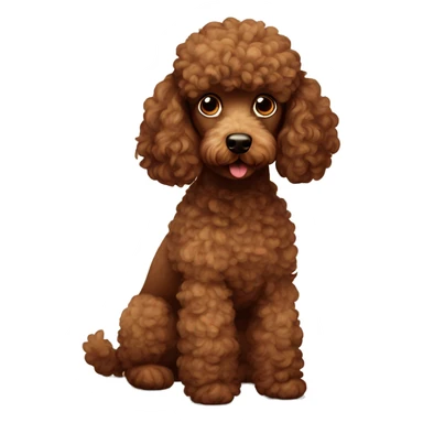 brown poodle sticker