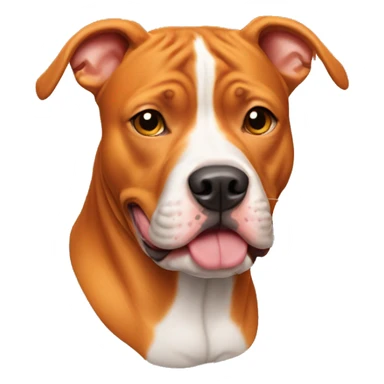 orange pitbull with cropped ears  sticker