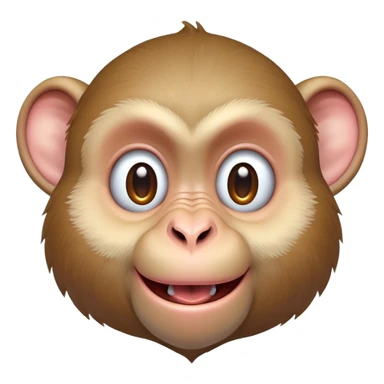 Cinematic Cheeky Macaque Portrait Emoji, Grinning mischievously with a tilted head and a playful smirk, showcasing a smart, agile build with soft, textured fur and wide, sparkling eyes pulling a funny face, Simplified yet strikingly expressive features, highly detailed, glowing with a warm, vibrant radiance, high shine, spirited and impish, stylized with an air of cheeky primate mischief, focused and teasing, soft glowing outline, capturing the essence of a cheeky macaque that looks ready to jump out of the screen with playful charm! sticker