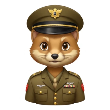 PineMarten in military uniform sticker