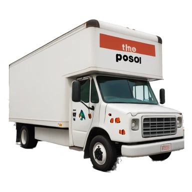 Boxtruck with letters "PGS” on the side sticker