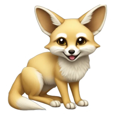 Fennec fox with phone sticker
