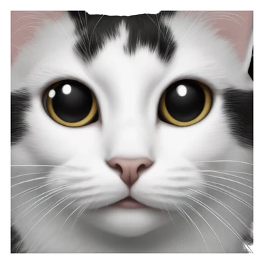 black and white cat with black smudge on lip  sticker