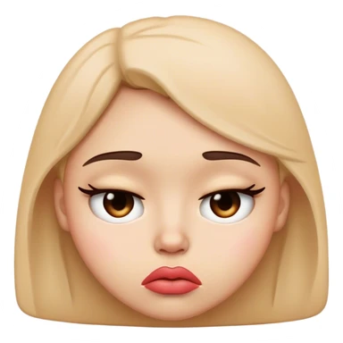 face with sad eyes and a pouting li sticker