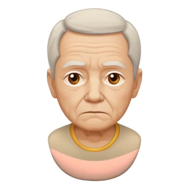 elderly sad with beige shirt sticker